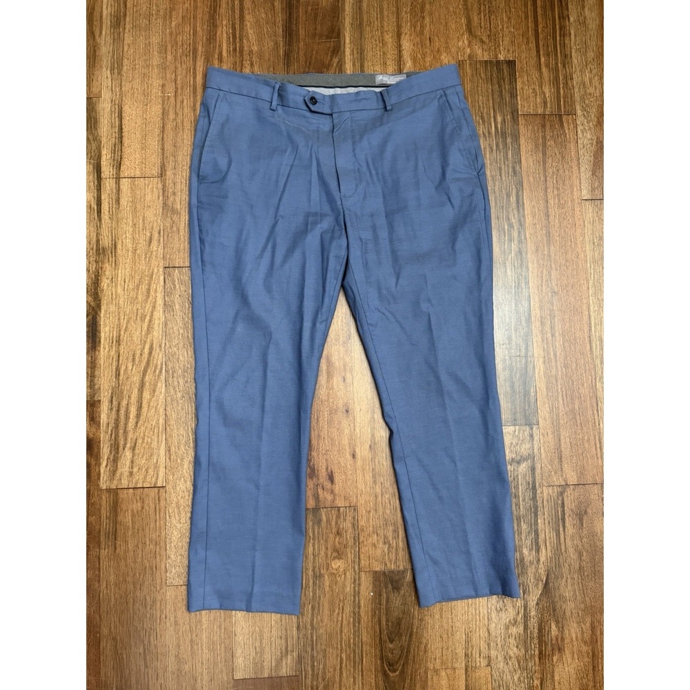 Cremieux Pants Mens 40x29 Cadet Blue Cotton Flat Front Belt Loops Straight Chino